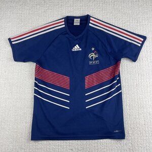 ADIDAS FFF FRANCE 2009-2010-2011 HOME FOOTBALL SOCCER JERSEY SHIRT BLUE MENS S